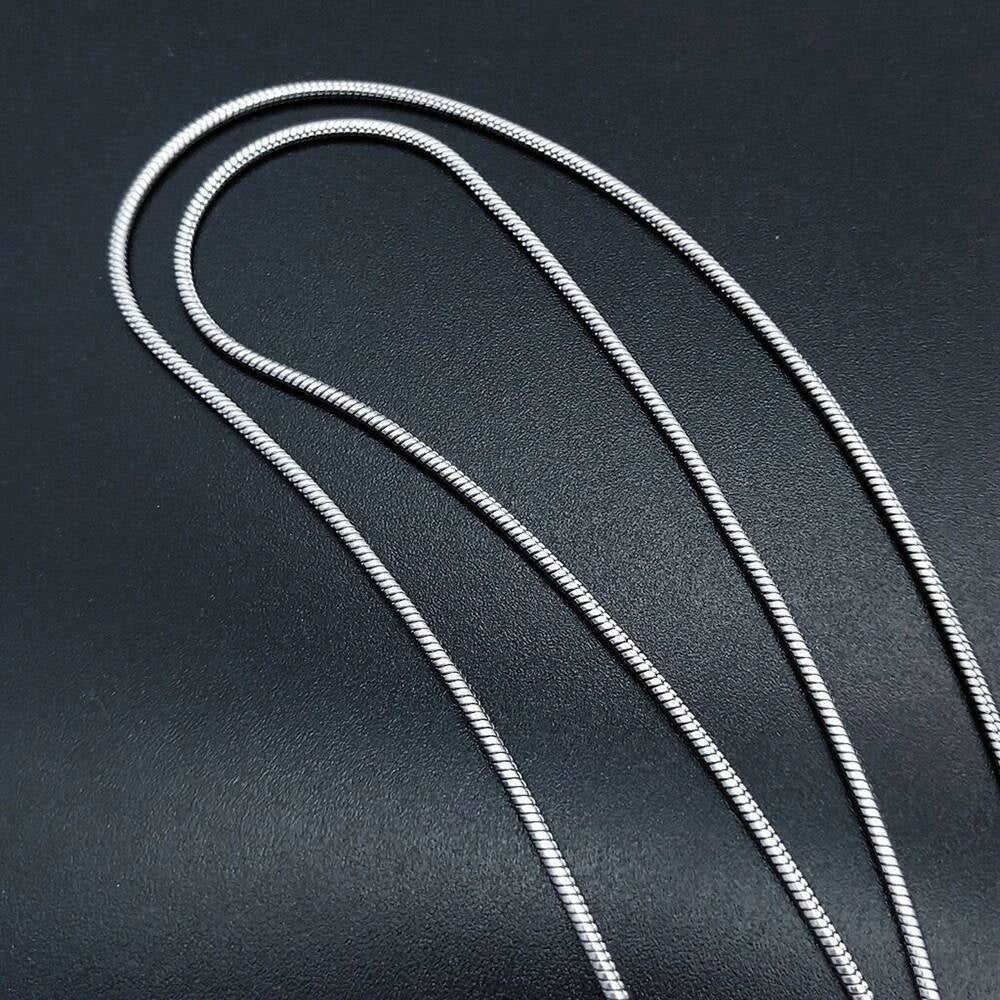 1 piece 1.5mm 60cm Stainless steel Round Snake Chain Pendant For Men Women Necklace Jewelry