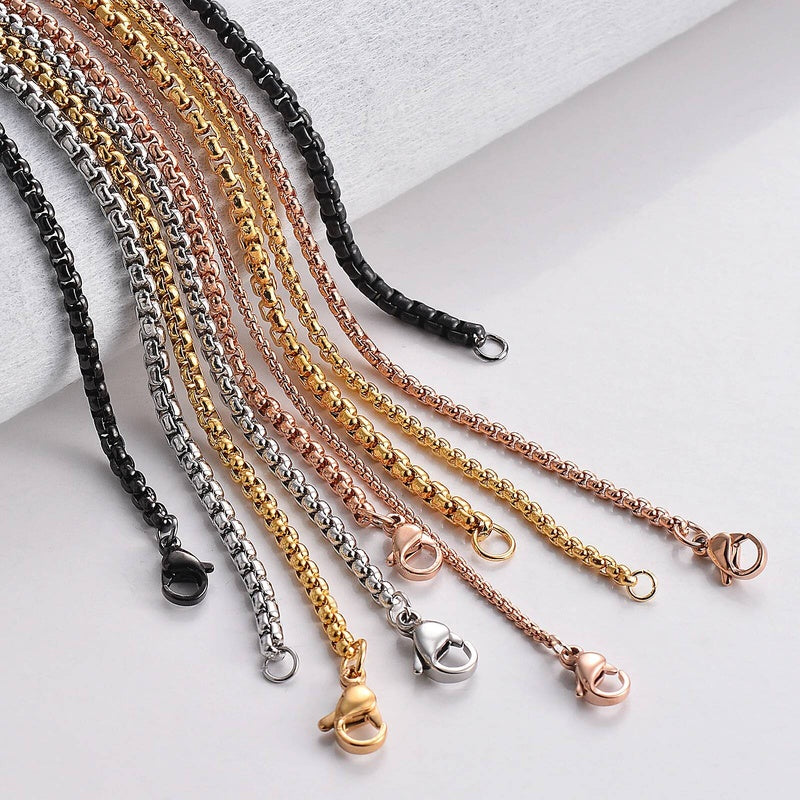 1 piece Stainless Steel Pearl Chain Figaro chain necklace for Pendant Men Women Necklace Jewelry Accessories