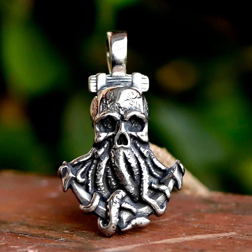 316L Stainless Steel Skull Pendant with Tentacles – Gothic Viking Jewelry for Men & Women