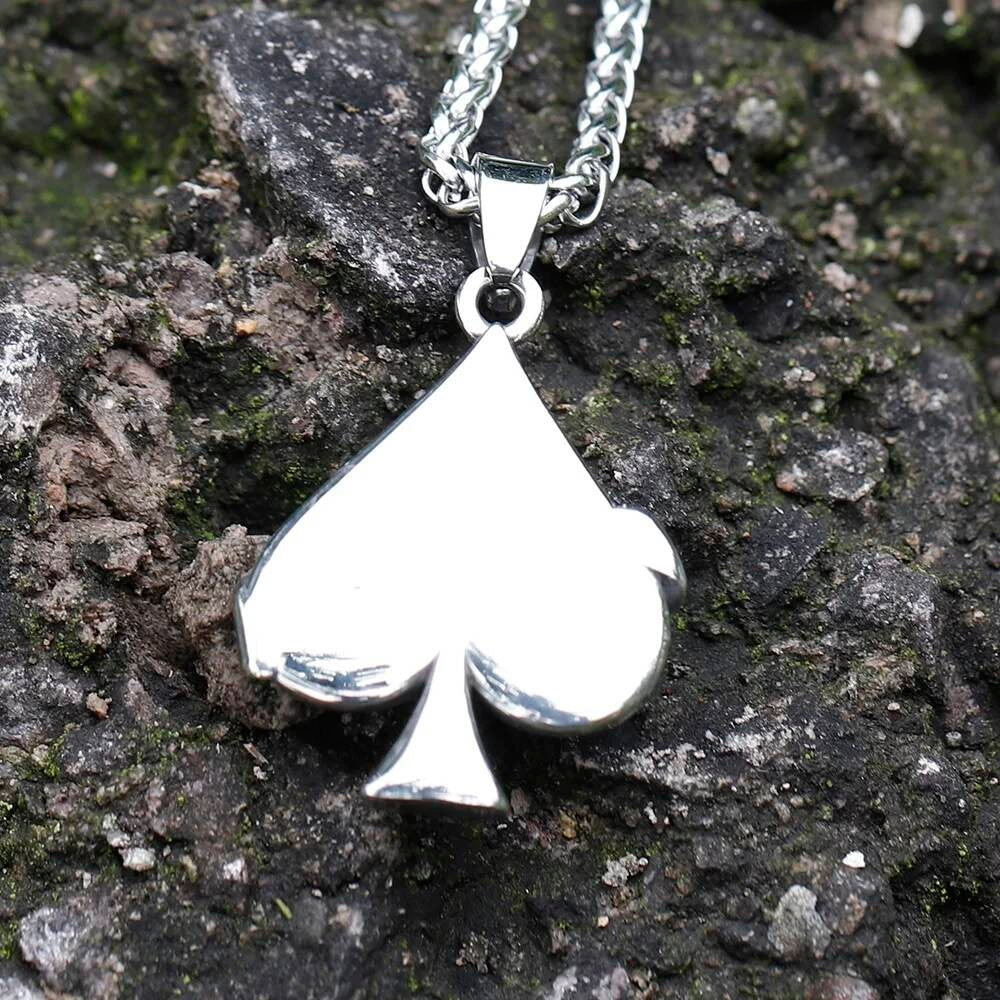 Ace of Spades Pendant Necklace – Gothic Playing Card Jewelry