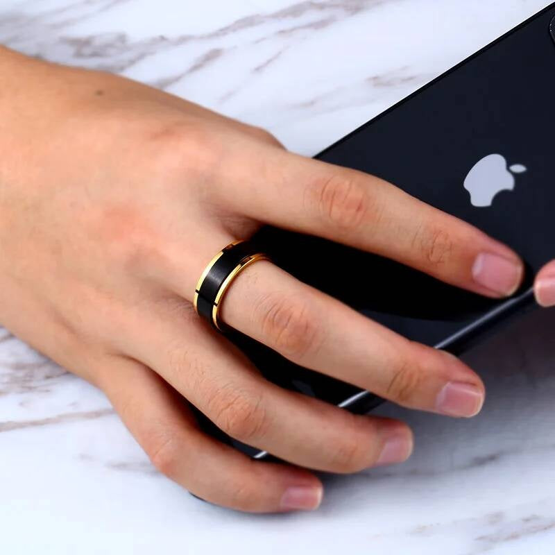 Minimalist High-Polish Round Band – 316L Stainless Steel Sleek Statement Ring