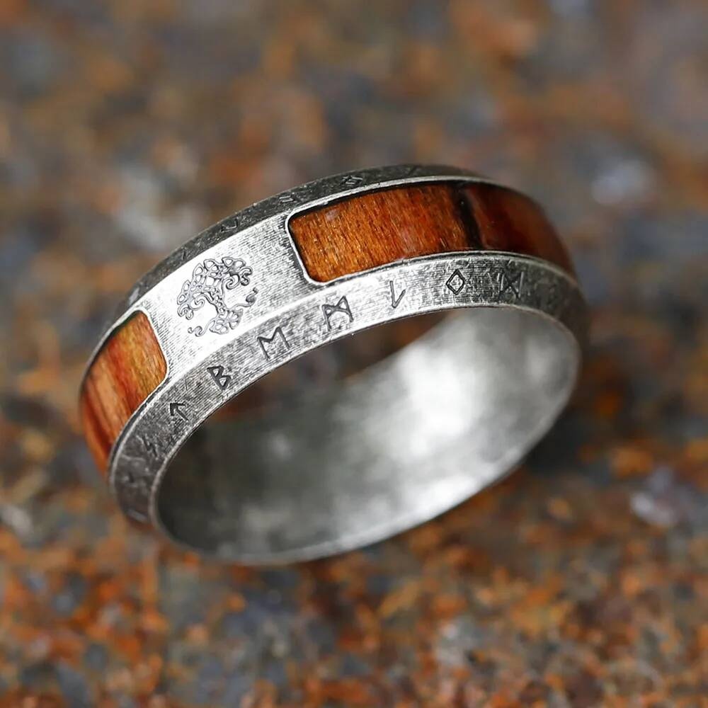 Viking Tree of Life Ring – 316L Stainless Steel Norse Amulet Band