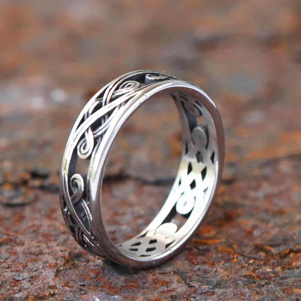 Vintage Celtic Knot Openwork Ring – 316L Stainless Steel Nordic Amulet
