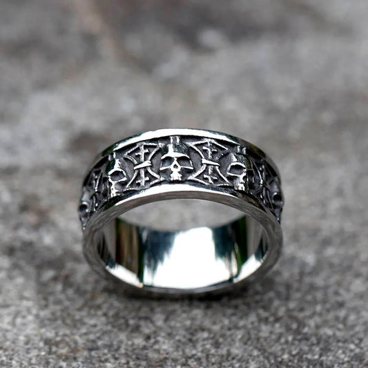 Ares Skull Ring - Viking War God Stainless Steel Gothic Jewelry for Men
