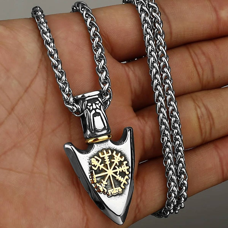 Viking Rune Dagger Pendant Necklace – Norse Symbolism and Power