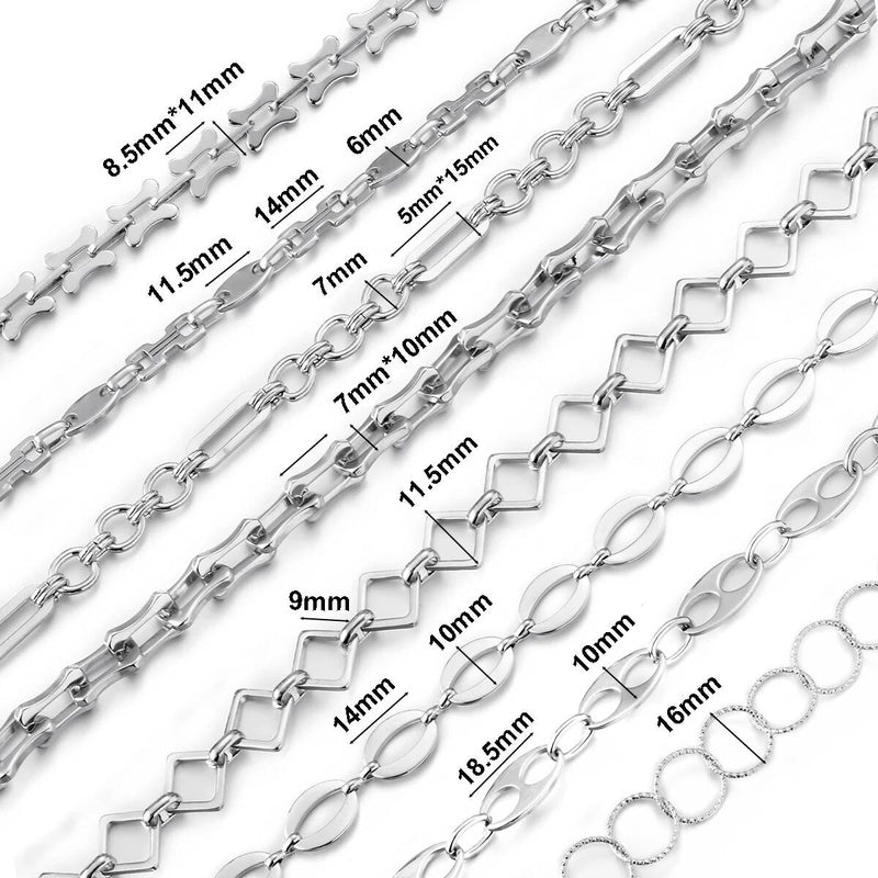 1 piece Punk Large Stainless Steel Handmade Link Chain Bracelet Necklace For Women Men Jewelry Gift Not allergic