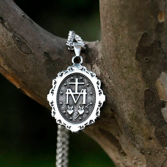 Catholic Pendant with Cross and Hearts – Sacred and Inspirational