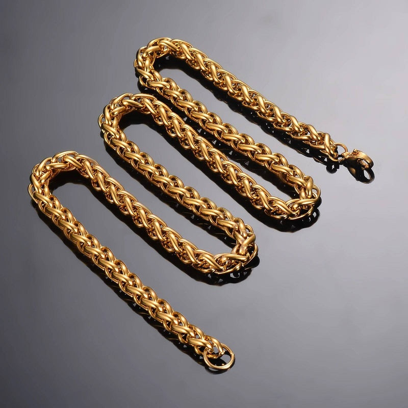 1 piece Width 3mm/4mm/5mm/6mm Gold Color Keel Link For Men Women Stainless Steel Chain Necklace