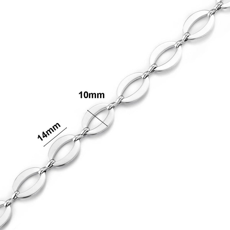 1 piece Punk Large Stainless Steel Handmade Link Chain Bracelet Necklace For Women Men Jewelry Gift Not allergic style 4