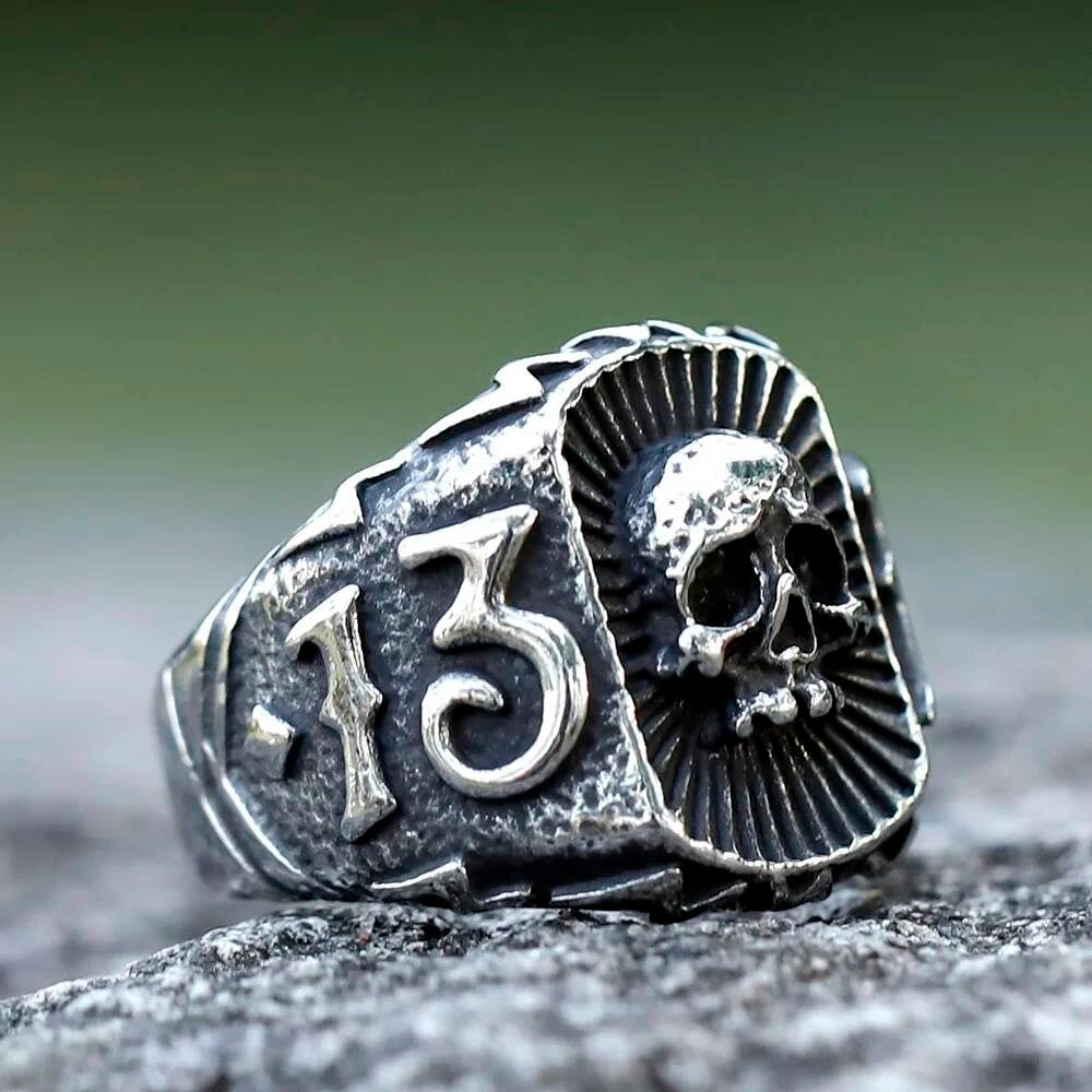 Vintage Skull Ring - Stainless Steel Punk Fashion Jewelry for Teens B STYLE