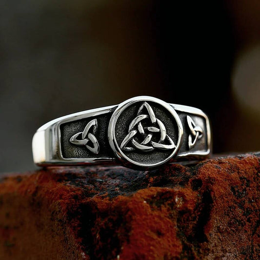 Viking Valknut Ring – 316L Stainless Steel Eternal Warrior Amulet Band Style A
