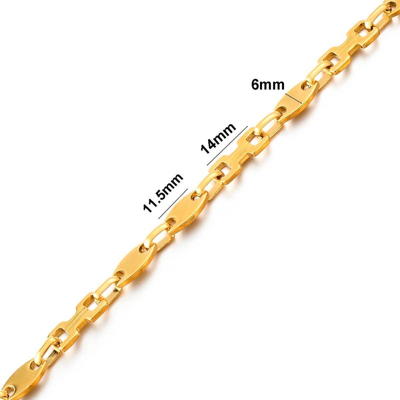 1 piece Women Men Bracelet Necklace Stainless Steel Huge Handmade Square Bone Shape Link Chain Jewelry Not allergic style 1