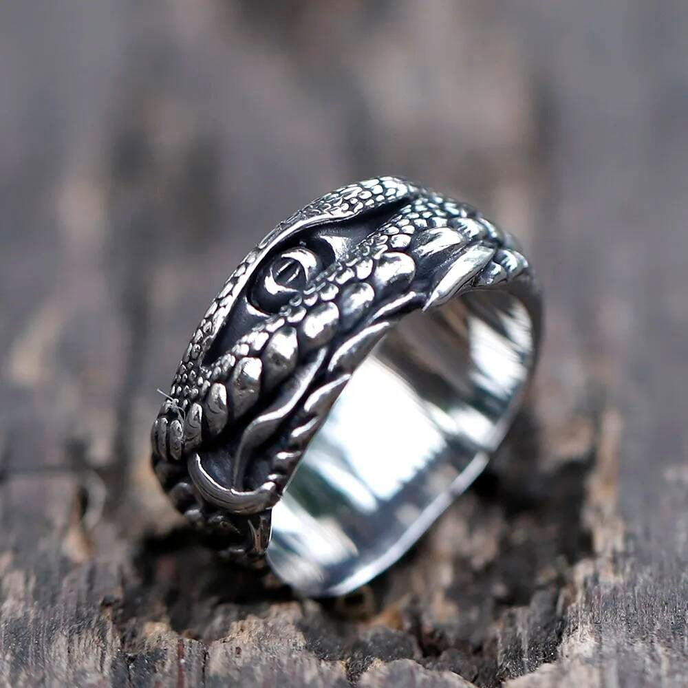 Crocodile Eyes Statement Ring – 316L Stainless Steel Unisex Animal Jewelry