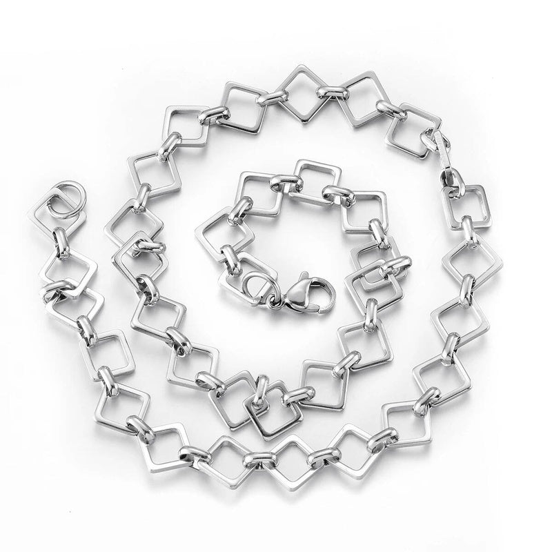 1 piece Punk Large Stainless Steel Handmade Link Chain Bracelet Necklace For Women Men Jewelry Gift Not allergic