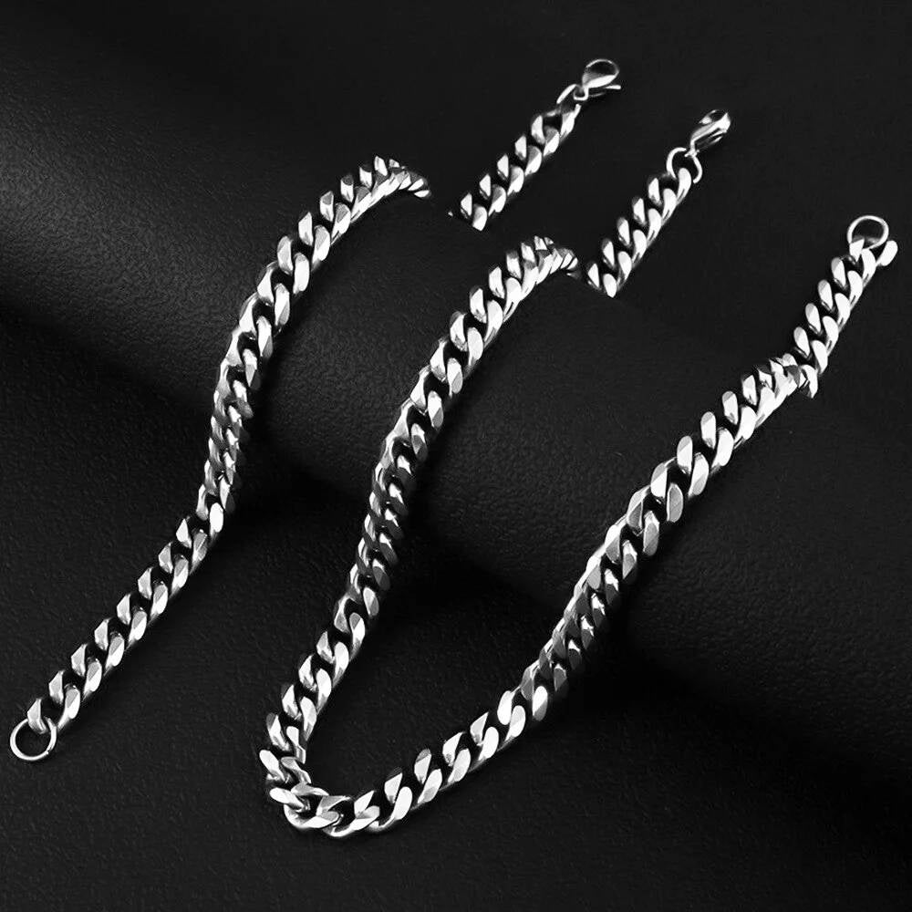 1Pc Size 3mm-9mm Miami Curb Cuban Link for Men Women Stainless Steel Mens Jewelry Hip Hop Chain