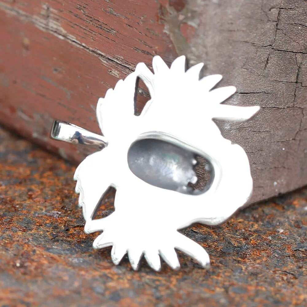Skull with Feathered Headdress Pendant Necklace, Silver Gothic Jewelry with Tribal Design
