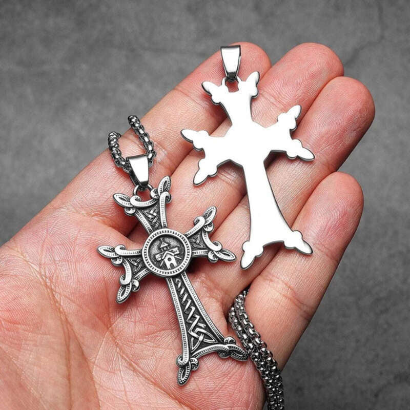 Vintage Silver Cross Pendant, Exquisite Religious Jewelry for Faithful Wearers