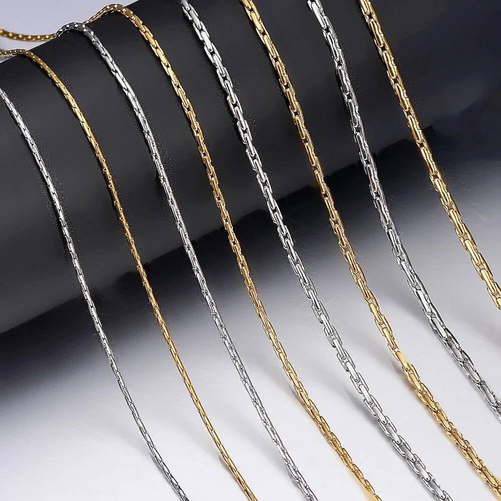 1 piece Men Women Stainless Steel Necklace Chain Width 1.2mm/1.8mm/2.2mm/2.5mm