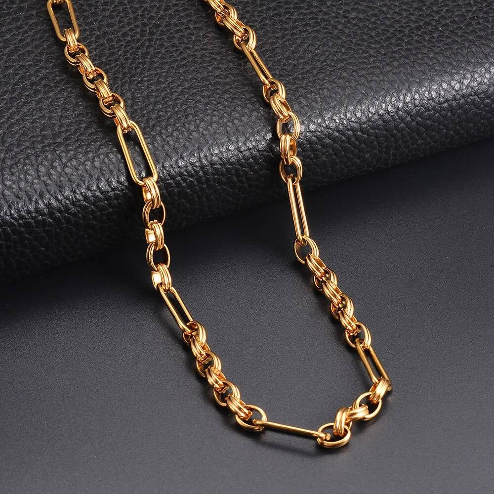 1 piece Stainless Steel Handmade 5:1 Chunky Circle Heavy Thick O Ring Chain for Men Women Jewelry Making Supplies Gold