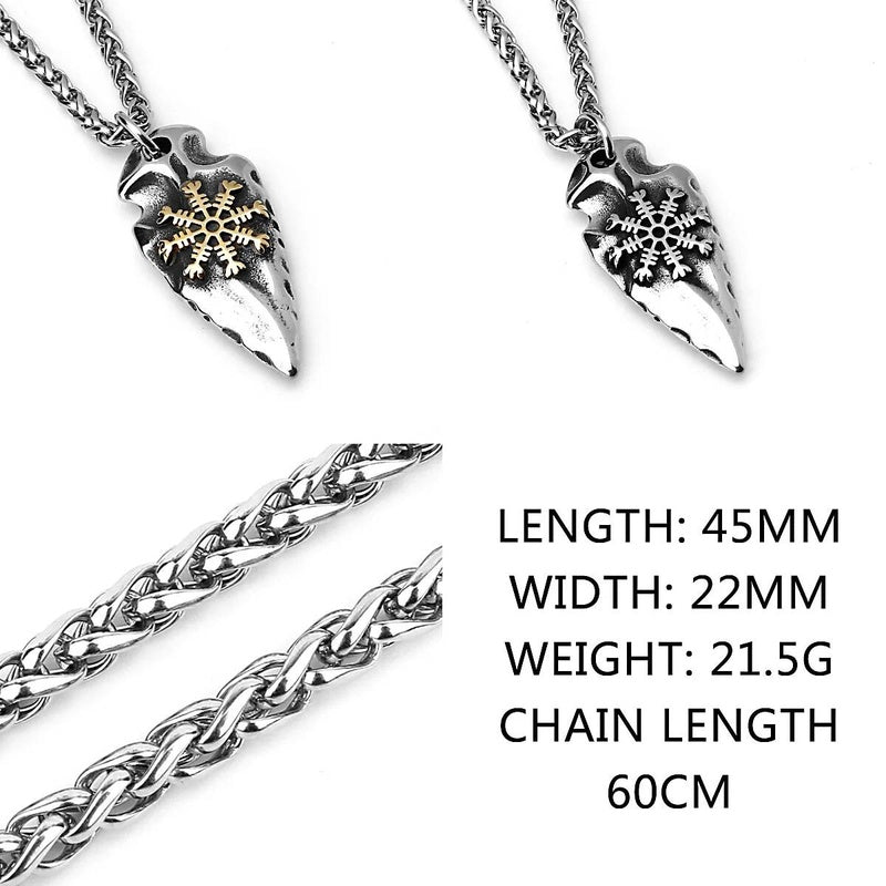 316L Stainless Steel Viking Rune Pendant Chain Necklace For Men Jewelry Accessories