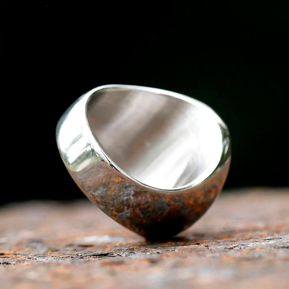Tribal Warrior Emblem Ring – Stainless Steel Signet Skull Symbol Jewelry