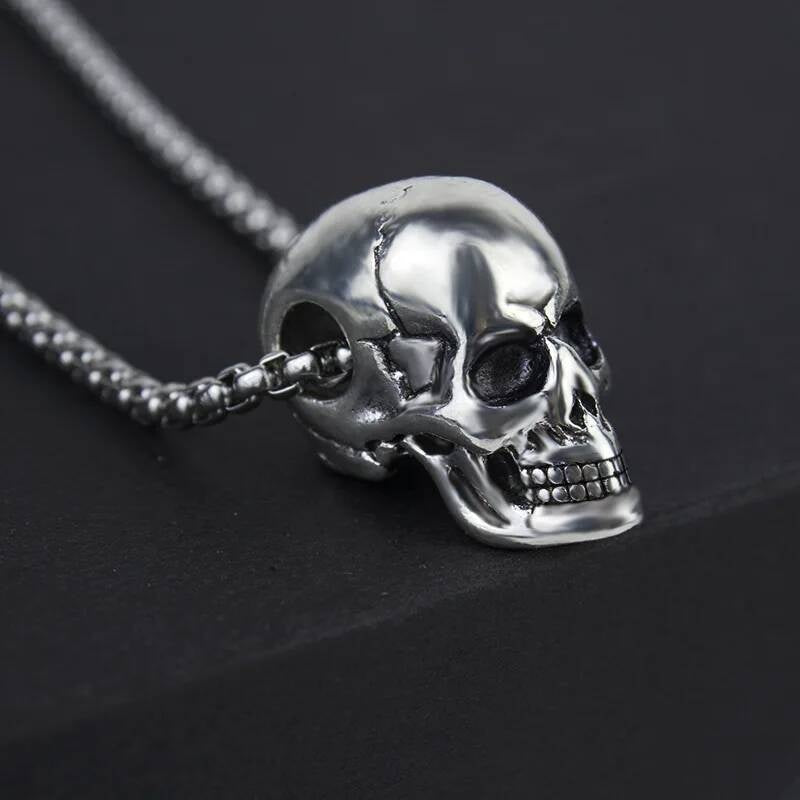 Skull Pendant Necklace – Gothic, Edgy, Stainless Steel Skull Design