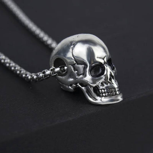 Skull Pendant Necklace – Gothic, Edgy, Stainless Steel Skull Design