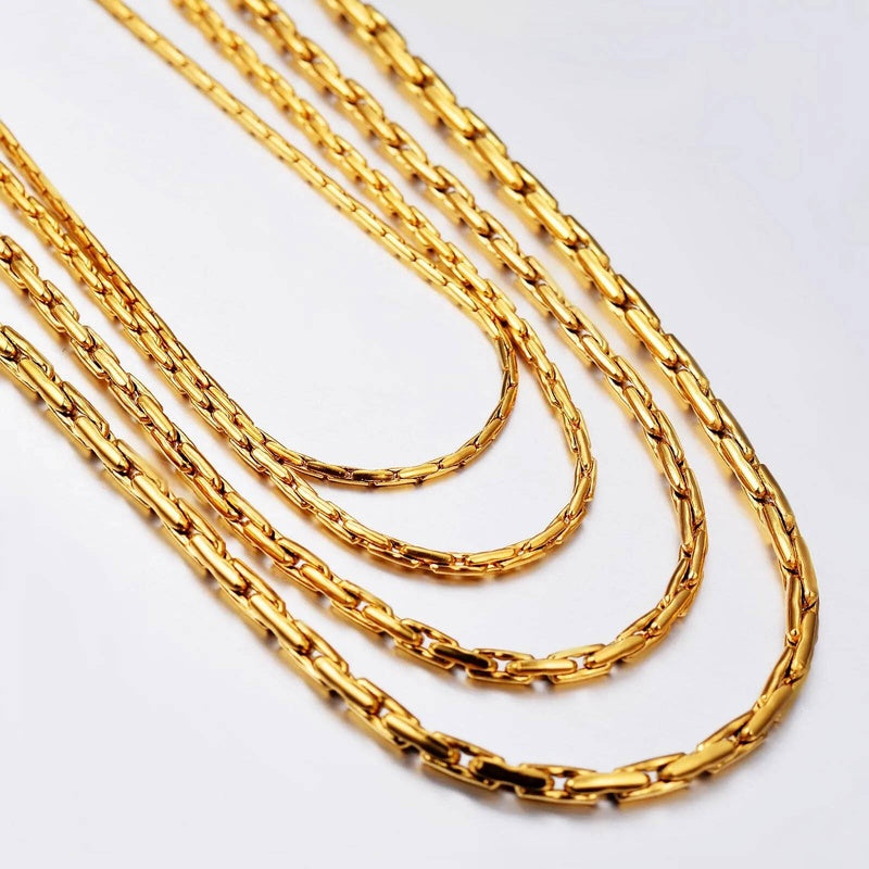 1 piece Men Women Stainless Steel Necklace Chain Width 1.2mm/1.8mm/2.2mm/2.5mm