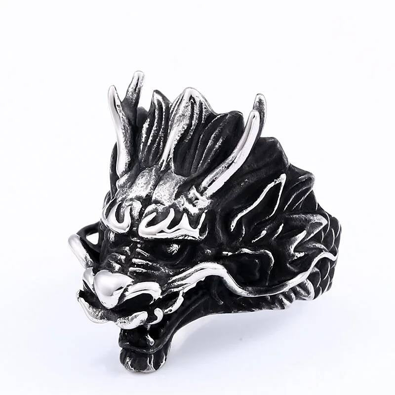 Dragon Head Stainless Steel Ring Gothic Punk Biker Jewelry