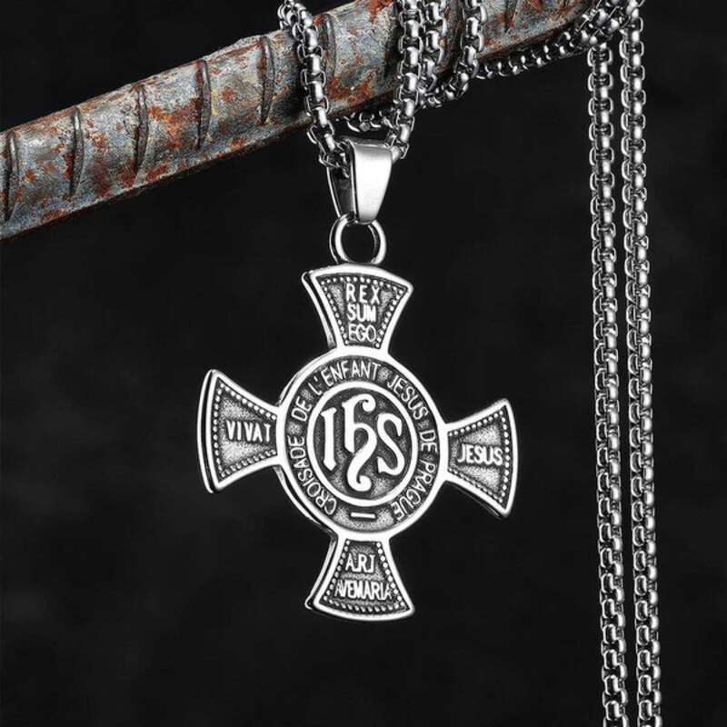 316L Stainless Steel Inscribed Cross Pendant Necklace – Faith & Protection