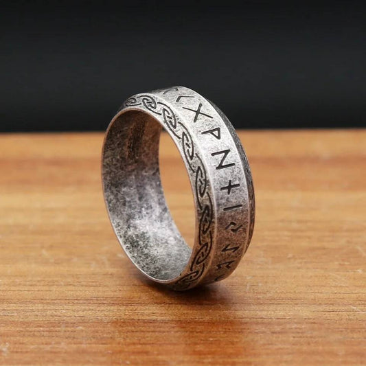 Viking Rune & Celtic Knot Ring – 316L Stainless Steel Unisex Amulet