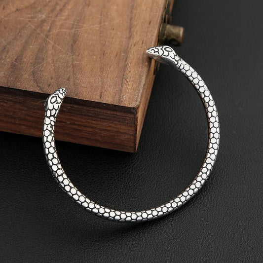 Dual Serpent Bangle – Stainless Steel Snake Bracelet