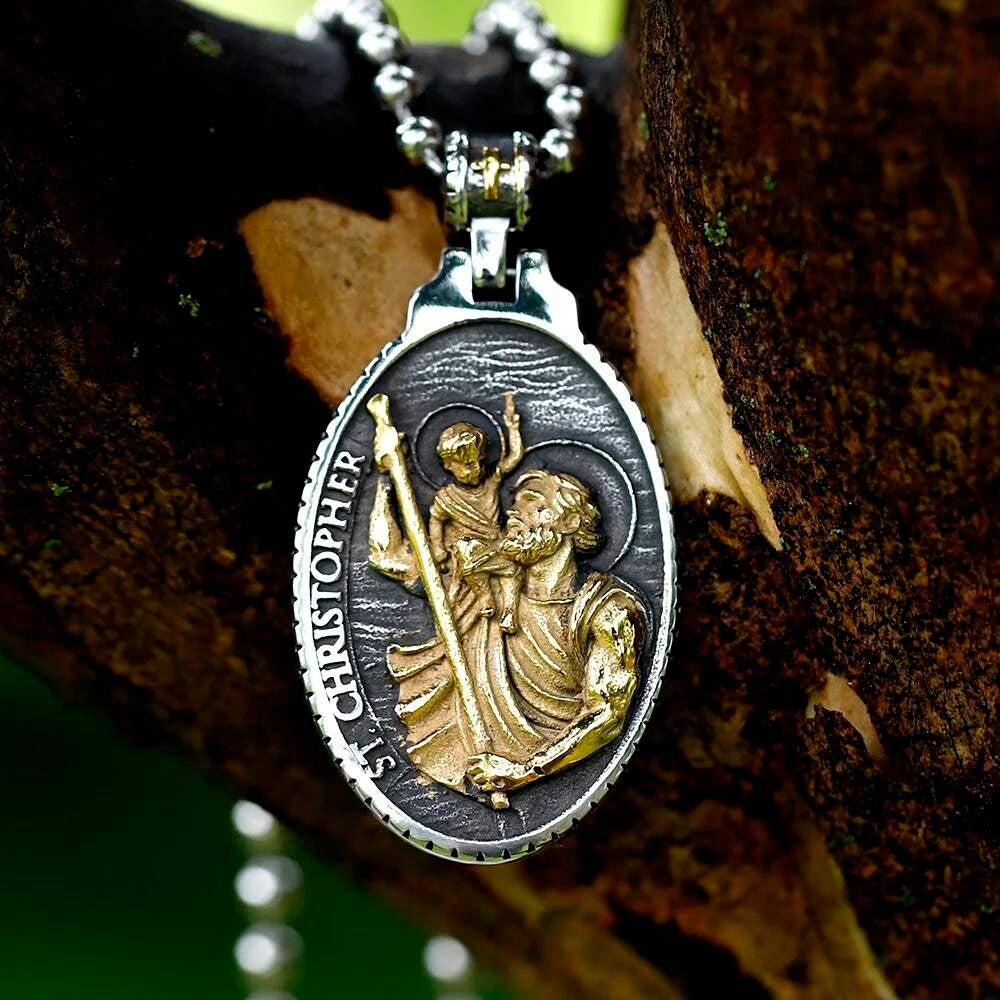 St. Christopher Pendant Necklace – Patron Saint of Travelers Jewelry