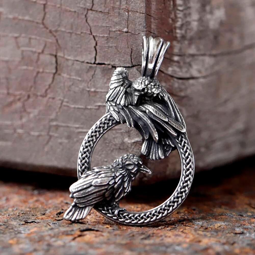 Bird Circle Pendant Necklace – Silver Nature Jewelry
