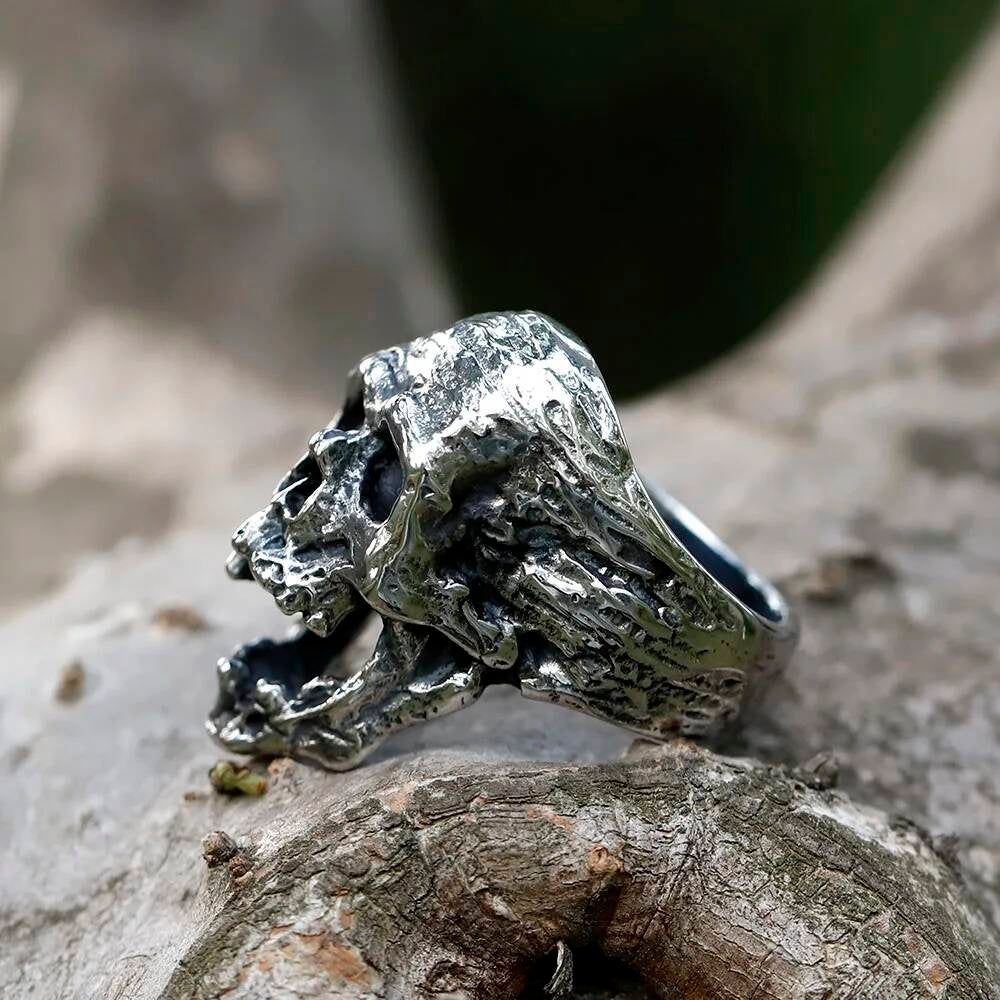 Vintage Devil Skull Ring – 316L Stainless Steel Gothic Punk Biker Accessory