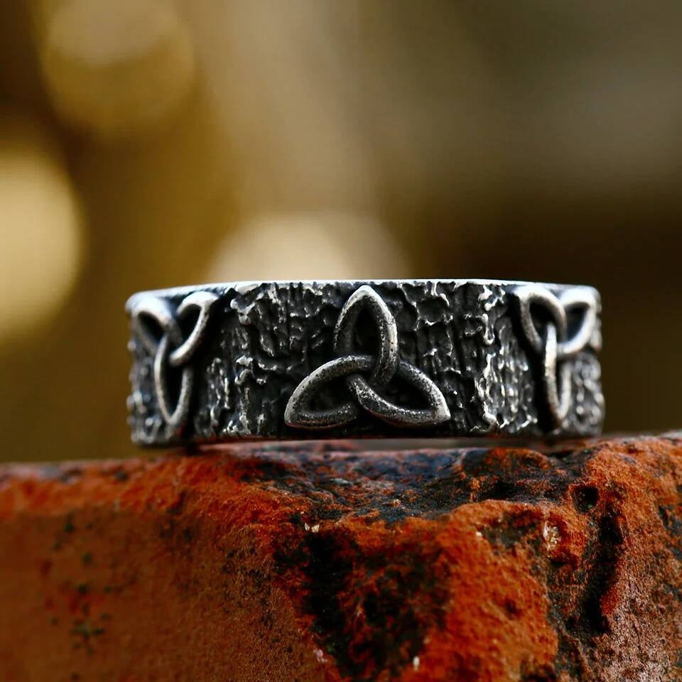 Viking Knot Amulet Ring - Stainless Steel Celtic Punk Biker Jewelry Unisex