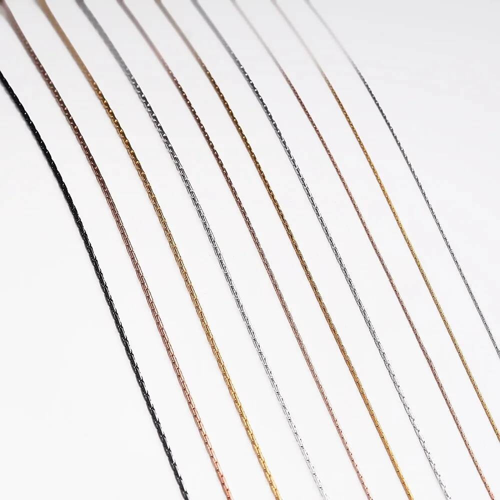 1 piece Width 0.6mm/0.8mm/1mm/1.2mm Chain Women Stainless Steel Tiny Necklace For Pendant Wholesale Jewelry