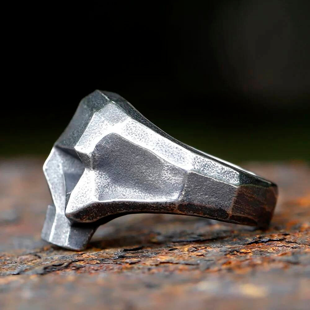 Punk Rock Vintage Skull Ring – 316L Stainless Steel Biker Jewelry for Teens