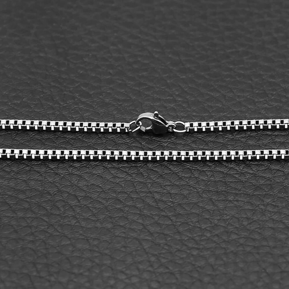 Stainless Steel Box Chain Necklace DIY Jewelry Findings Making Men Women Wholesale Link Chains Accessories 1.5mm 2mm 2.5mm 3mm