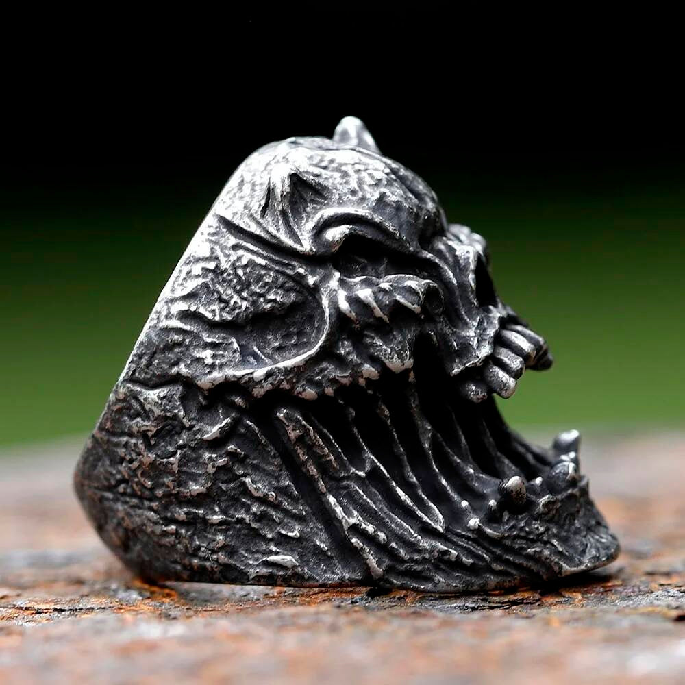 Retro Gothic Skull Ring - Stainless Steel Men's Biker Punk Jewelry Gift