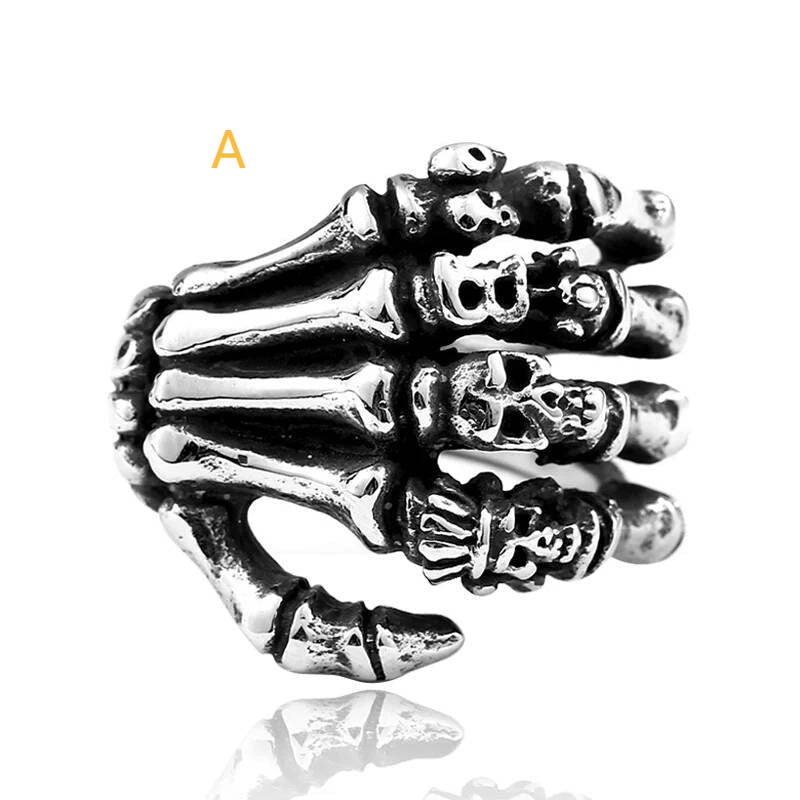 Cool High Polished Finger Bone Ring For Men Biker Jewelry