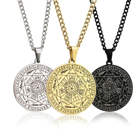 Hells Angels Stainless Steel Coin Necklace For Men Solomon Talisman Pendant Accessories