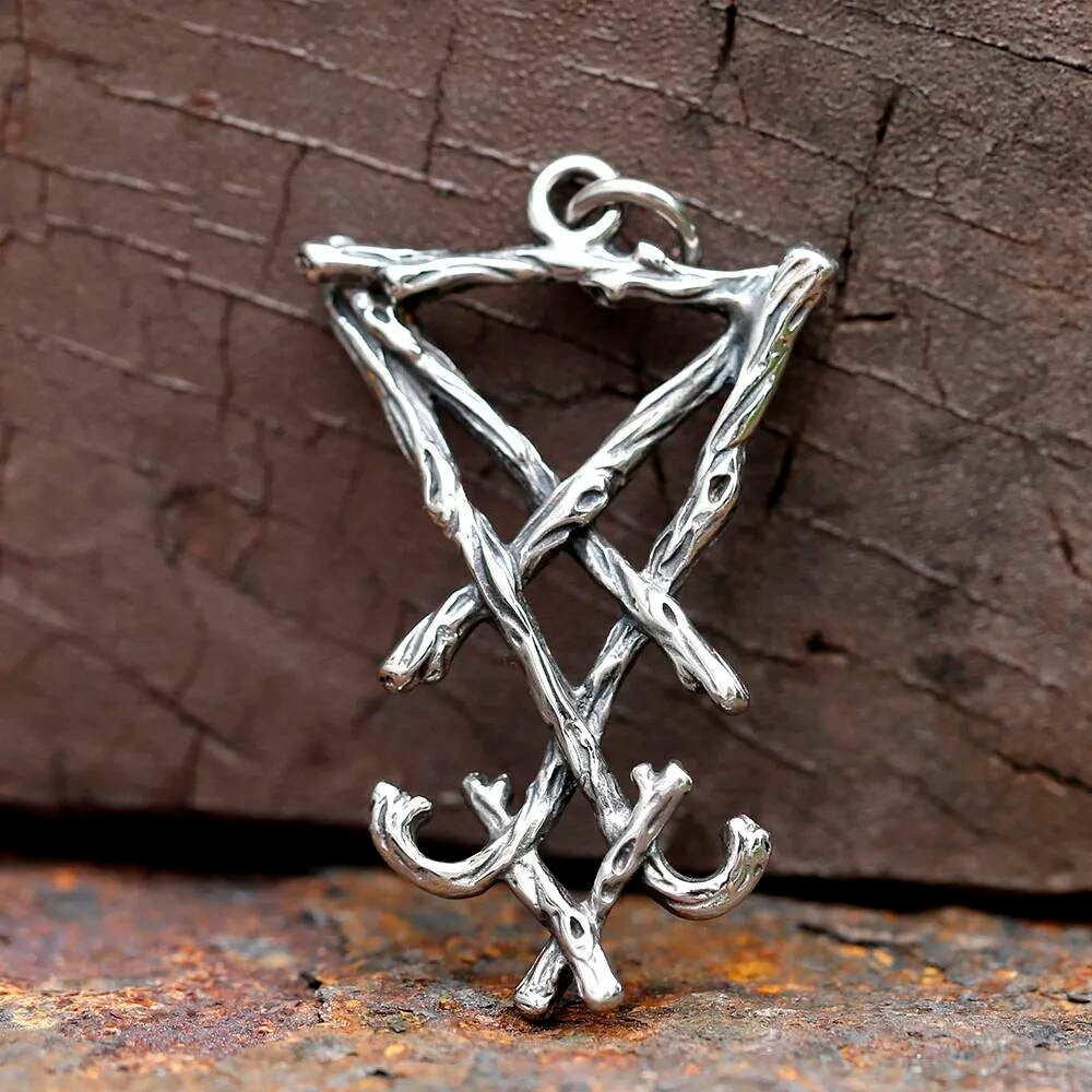 Lucifer Sigil Pendant – Stainless Steel Occult Symbol Necklace