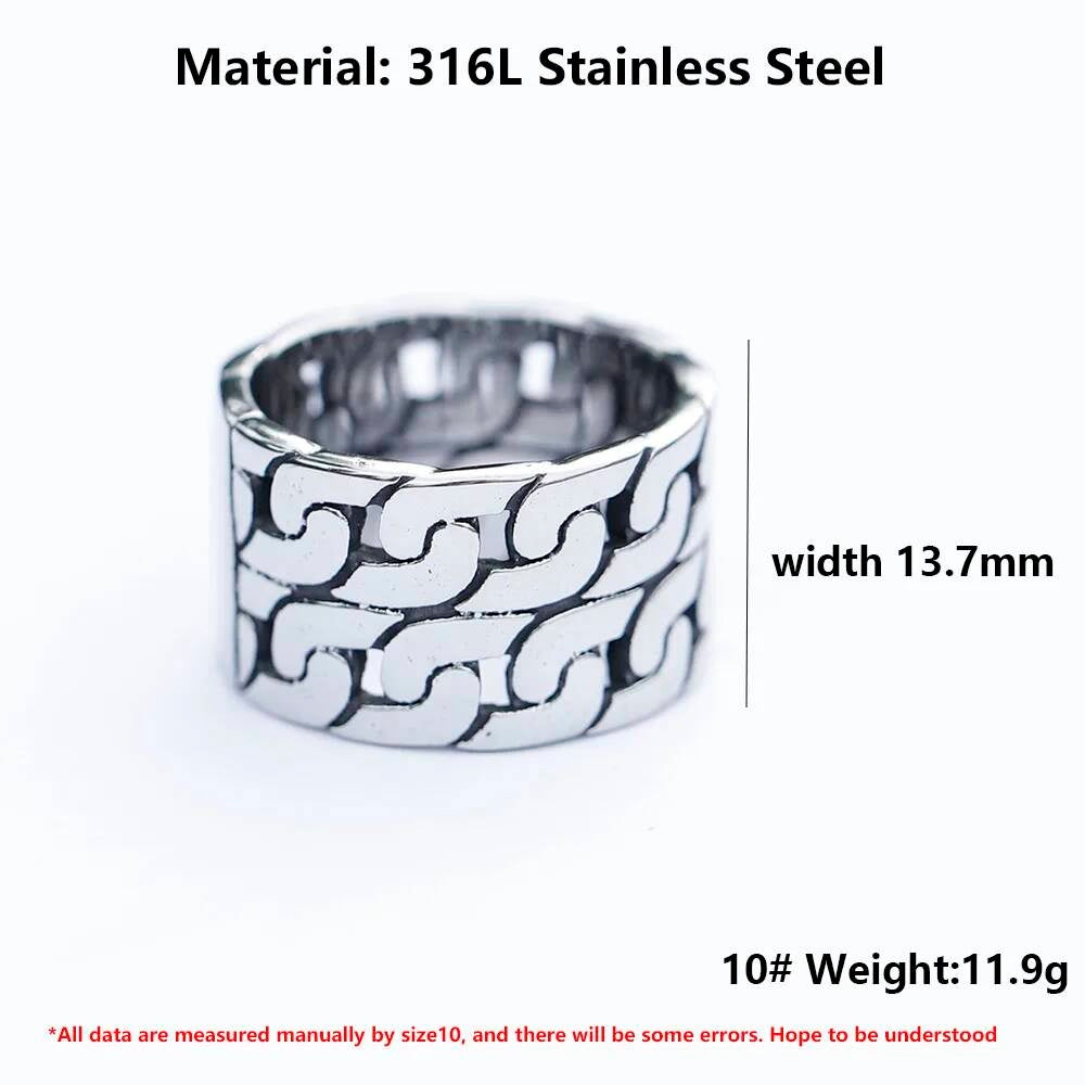 Men's 316L Stainless - Steel Double - Chain Rings For Teens - Fashion With