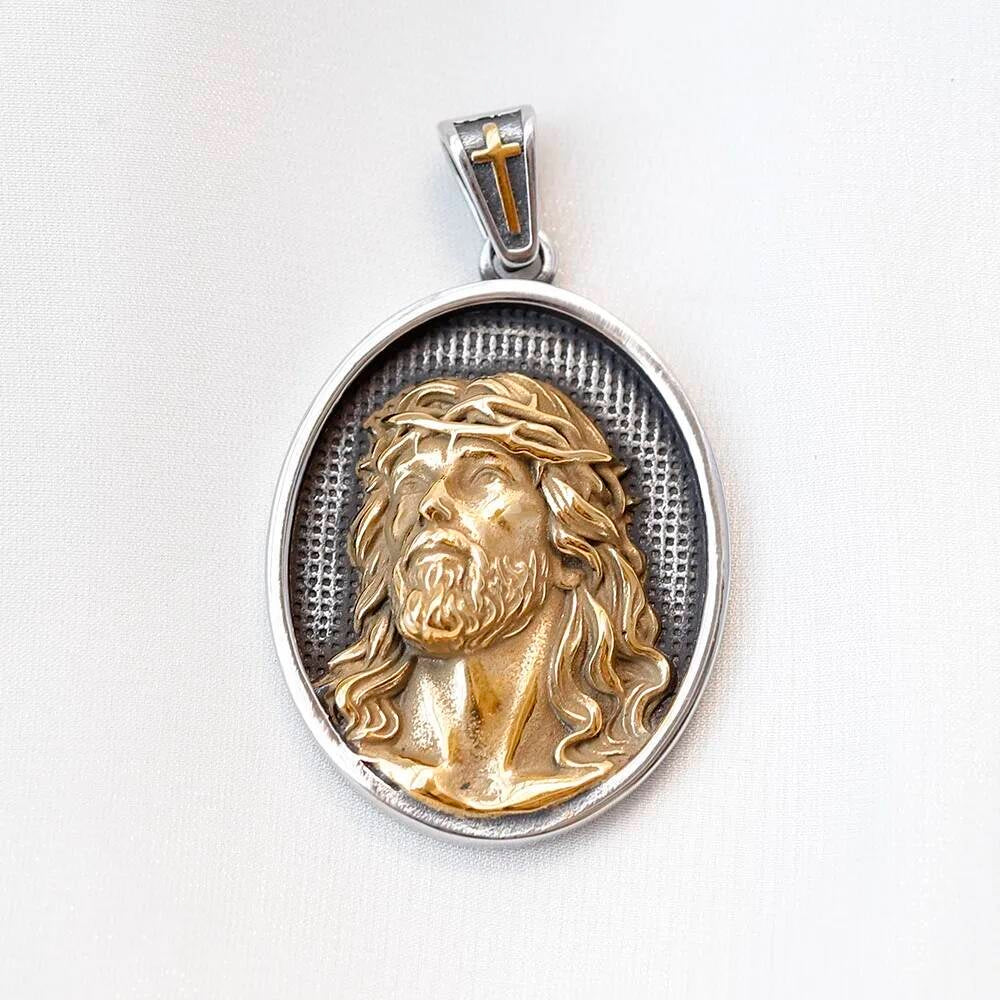Jesus Christ Pendant Necklace – Stainless Steel Religious Jewelry