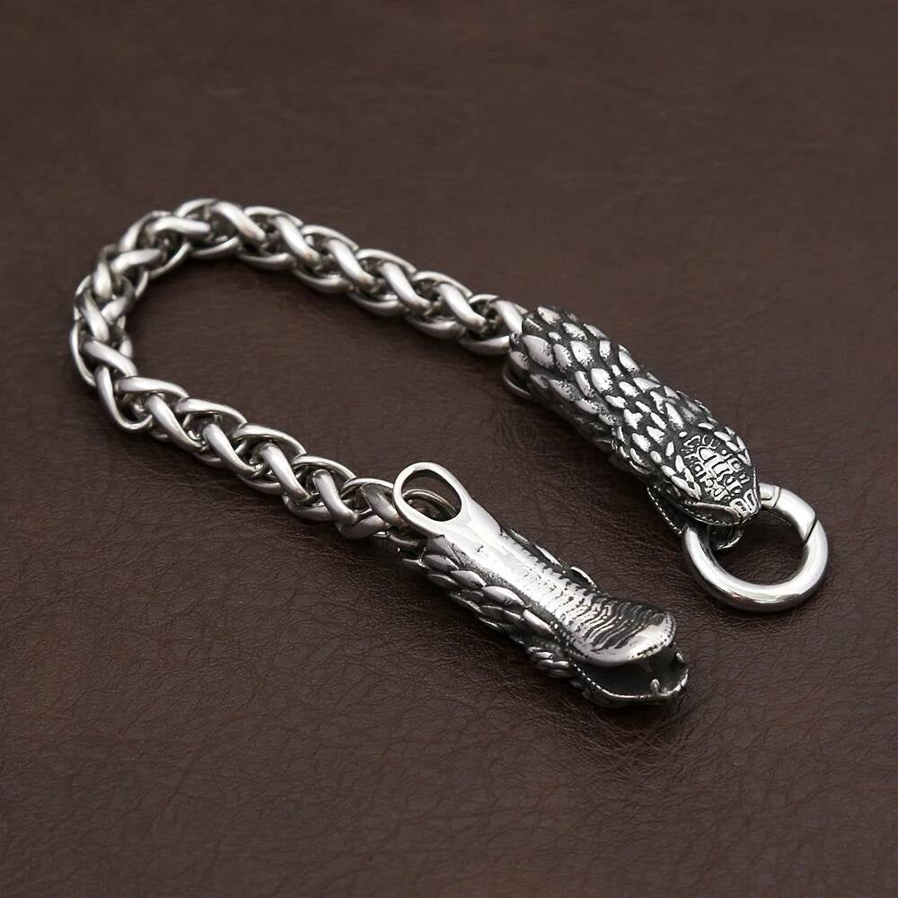 Wolf Head Chain Bracelet – Stainless Steel