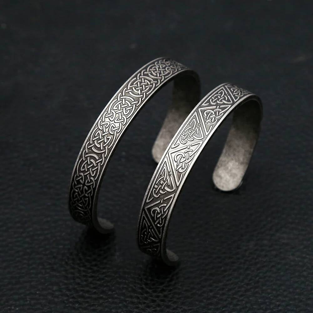 Celtic Knot Bracelet – Norse Pagan Stainless Steel Cuff Bangle