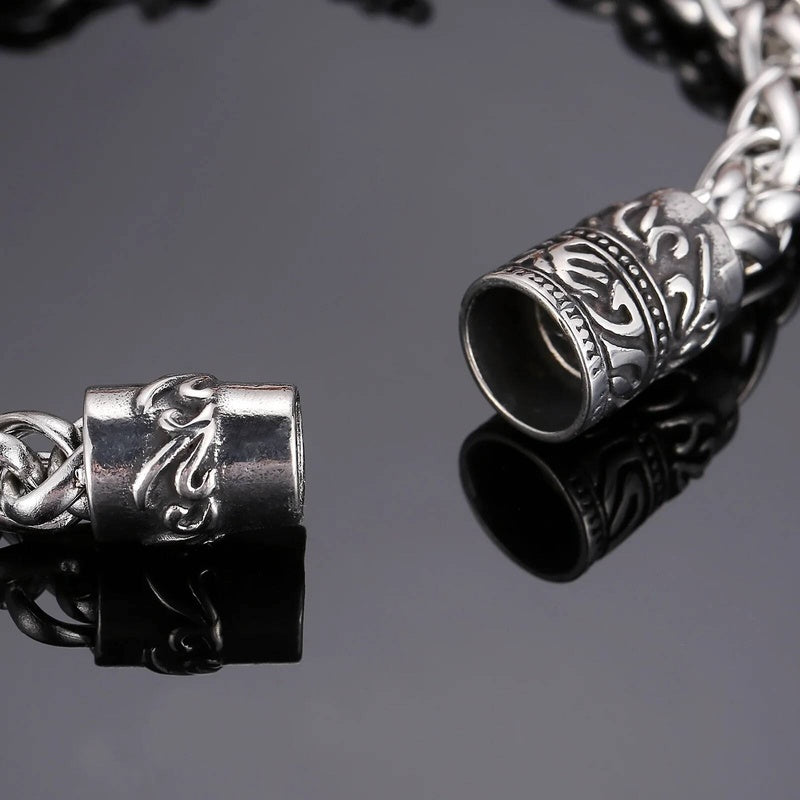 8mm Snake Skull Chain Bracelet Men Stainless Steel Magnet Clasp Jewelry