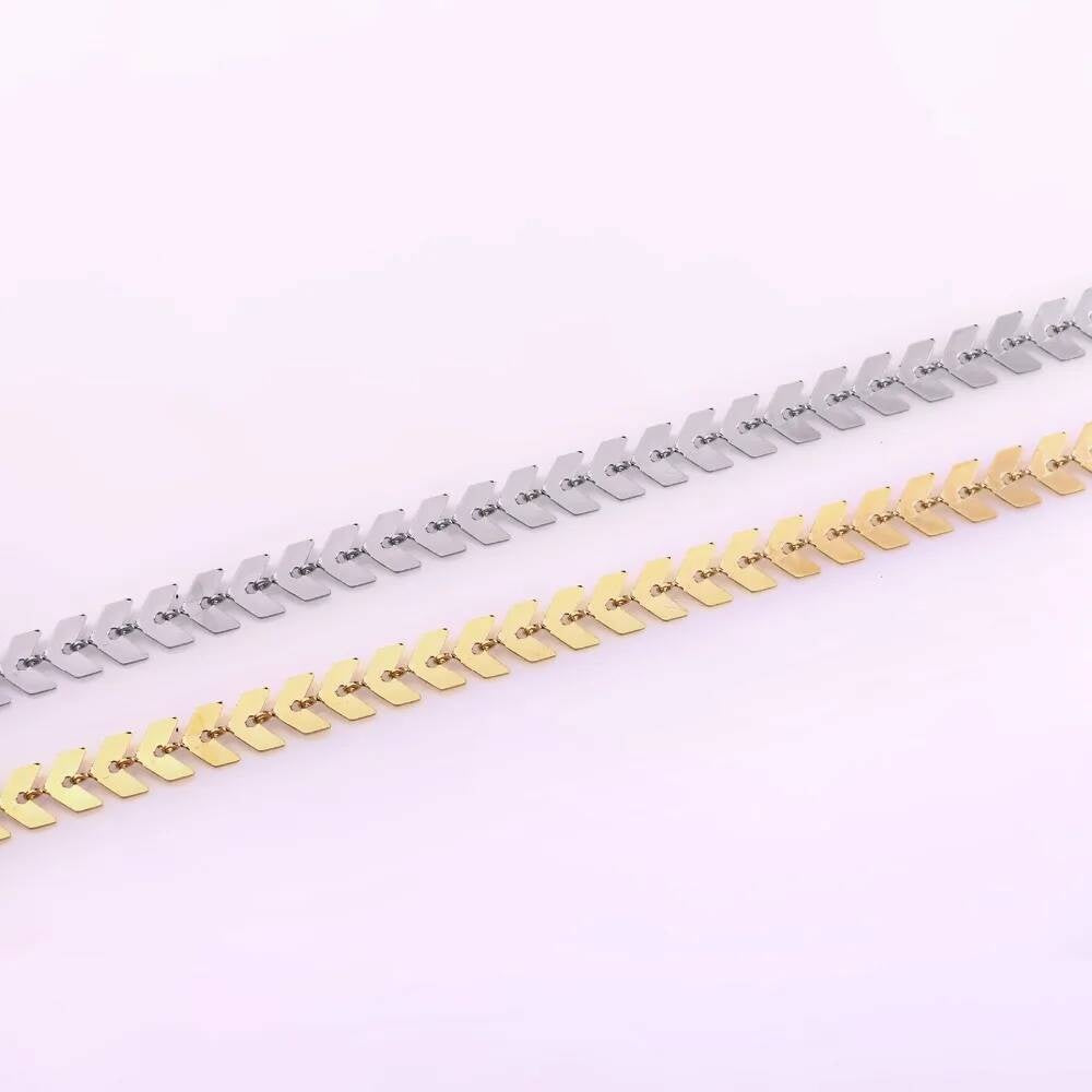 1Pc Not allergic Stainless Steel Leaves Chain Choker Necklace Bohemian Jewelry For Woman with 5cm extention chain