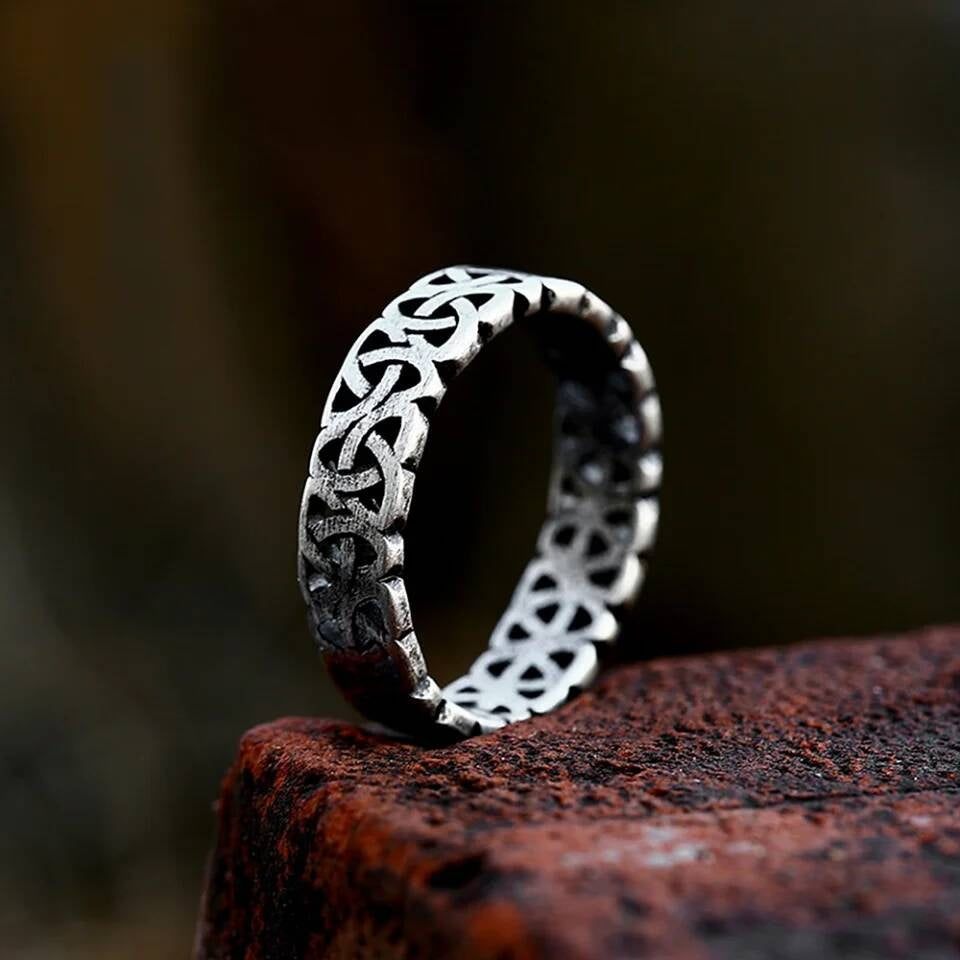 Valknut Celtic Knot Ring – 316L Stainless Steel Norse Unity Band